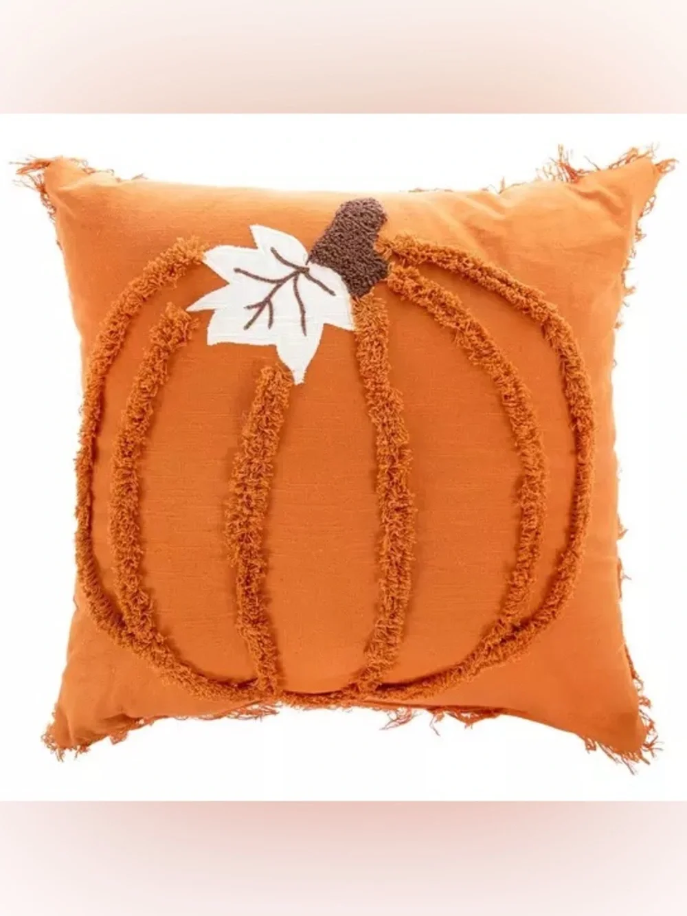 Orange Tufted Pumpkin Pillow